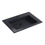 VELDMAN Umywalka z konglomeratu LOTUS 60 cm wpuszczana w blat czarny mat