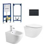 Stelaż Geberit Delta 51 czarny misa WC Rimless bidet Veldman stelaż bidetowy mata