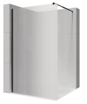VELDMAN Ścianka prysznicowa MIAMI ryflowana czarny profil 8 mm 80 cm