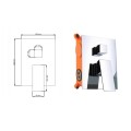 Bateria prysznicowa Quadro Veldman i rysunek techniczny z wymiarami 180x130 mm