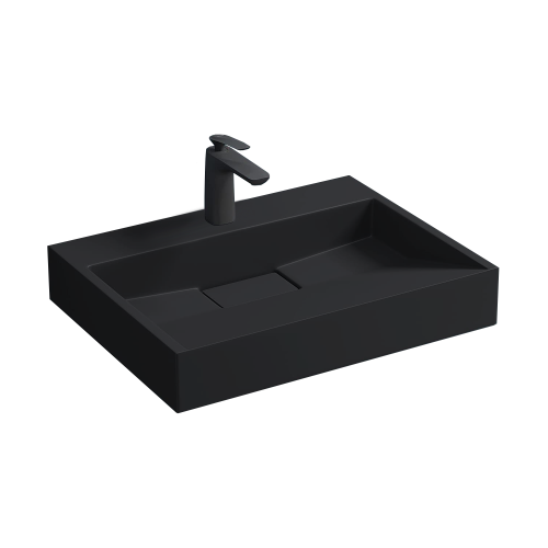 VELDMAN Czarna umywalka z konglomeratu DEXTER BLACK 50/1