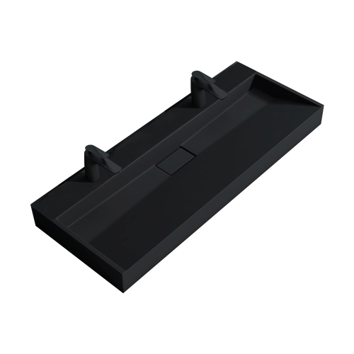 VELDMAN Czarna matowa umywalka z konglomeratu DEXTER 120/2