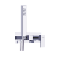 Bateria podtynkowa prysznicowa Quadro-2 chrom z zintegrowanym przyłączem, słuchawką i wężem