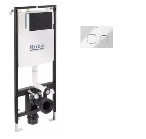 ROCA Stelaż podtynkowy do WC przycisk chrom
