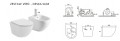 Zestaw VITO Veldman - biała wisząca misa WC z deską slim i bidet oraz rysunki techniczne