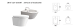 Zestaw SONET Veldman - biała wisząca misa WC z deską standard i bidet oraz rysunki techniczne