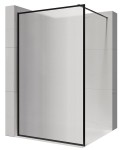 Veldman Ścianka prysznicowa MADRYT ryflowana czarna rama aluminiowa 8 mm 90 cm