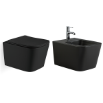 VELDMAN Czarna misa WC INES BLACK MAT innowacyjny system spłukiwania RIMLESS TORNADO bidet