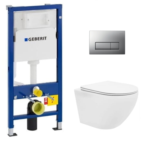 STELAŻ GEBERIT PRZYCISK DELTA51 CHROM MAT MISA WC RIMLESS VELDMAN