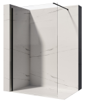 VELDMAN Ścianka prysznicowa czarne profile MALAGA 8mm 60 cm