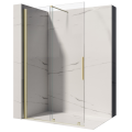Ścianka prysznicowa PRIMA Veldman wykonana z transparentnego szkła ze złotym szczotkowanym wykończeniem.png