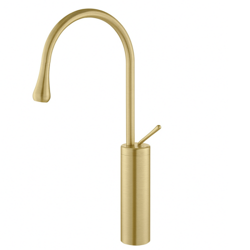 VELDMAN Złota szczotkowana bateria umywalkowa wysoka IKA brush gold