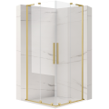 Kabina prysznicowa GEORGIA Veldman z przesuwnymi drzwiami wykonana z przezroczystego szkła ze złotymi szczotkowanymi okuciami.png