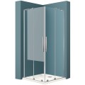 Kabina prysznicowa KANSAS DUO w kolorze szczotkowany nikiel z przesuwnymi drzwiami wykonana z przezroczystego szkła.jpg