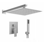 VELDMAN Zestaw podtynkowy QUADRO nikiel szczotkowany deszczownica slim 30 cm