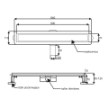 Rysunek techniczny odpływu liniowego Veldman o wymiarze 60 cm