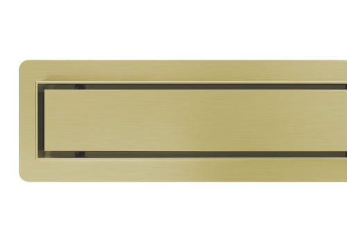 VELDMAN Złoty szczotkowany odpływ liniowy niski syfon VECTOR 2w1 60 cm