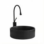 VELDMAN Umywalka nablatowa ryflowana VERONA black mat