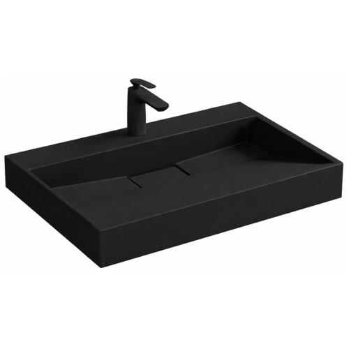 VELDMAN Czarna matowa umywalka z konglomeratu DEXTER 70/1