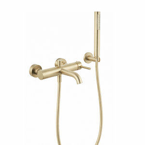 VELDMAN Bateria wannowa ścienna ZŁOTA SZCZOTKOWANA COSTA Gold Brush