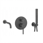 VELDMAN Grafitowy zestaw wannowy podtynkowy COSTA tytan szczotkowany