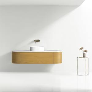 VELDMAN Szafka umywalkowa wisząca z białym blatem VERRA dąb 120