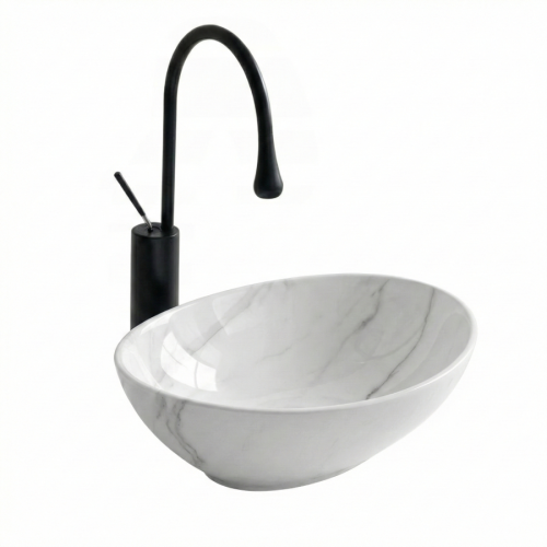 VELDMAN Umywalka ceramiczna 40 cm VERA szary marmur