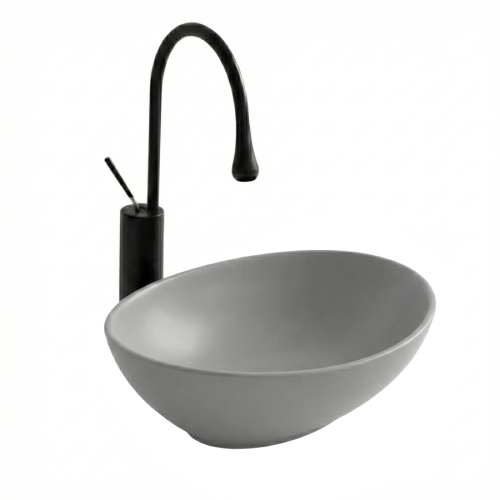 VELDMAN Umywalka ceramiczna 40 cm VERA jasnoszary mat