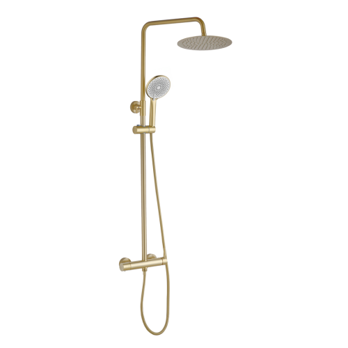 VELDMAN Złoty szczotkowany zestaw natynkowy prysznicowy COSTA GOLD BRUSH