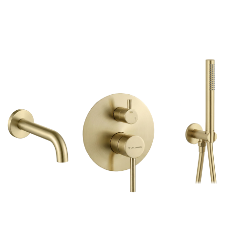 VELDMAN Złota szczotkowana bateria wannowa podtynkowa COSTA gold brush