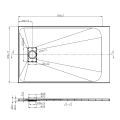Rysunek techniczny brodzika prysznicowego Veldman o wymiarze 80x130 cm