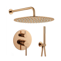 Zestaw podtynkowy prysznicowy Costa Veldman deszczownica, ramię, bateria w kolorze rose gold