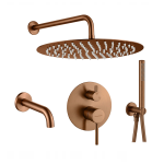 VELDMAN Zestaw podtynkowy 3-funkcyjny COSTA MIEDŹ SZCZOTKOWANA deszczownica slim 30 