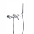 Bateria wannowa ścienna Costa z przyłączem, wężem i słuchawką w kolorze chrom