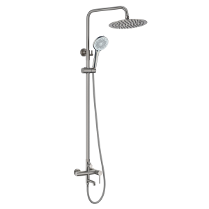 VELDMAN Zestaw prysznicowy natynkowy COSTA z wylewką NIKIEL SZCZOTKOWANY