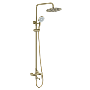 VELDMAN Zestaw prysznicowy natynkowy COSTA z wylewką ZŁOTY SZCZOTKOWANY
