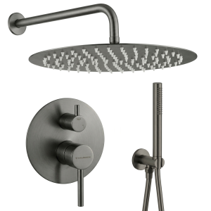 VELDMAN Zestaw podtynkowy COSTA deszczownica slim 30 tytan szczotkowany