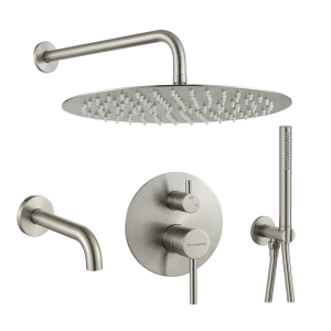 VELDMAN Zestaw podtynkowy 3-funkcyjny COSTA NIKIEL SZCZOTKOWANY deszczownica slim 30