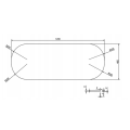 Rysunek techniczny blatu o wymiarach 120x46x1,1 cm