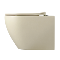 Beżowa misa WC z deską wolnoopadającą slim Vito Rimless Tornado Veldman