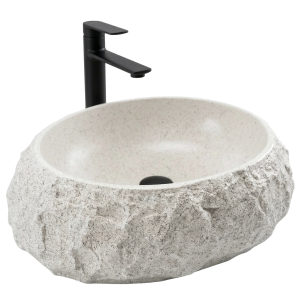 VELDMAN Umywalka nablatowa okrągła ALENA KAMIEŃ beżowy