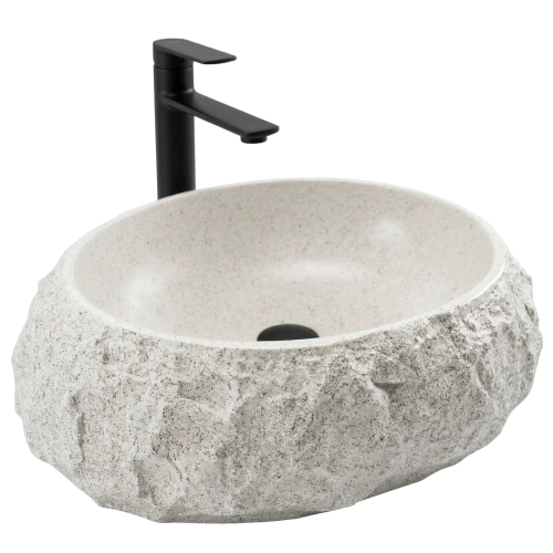 VELDMAN Umywalka nablatowa okrągła ALENA KAMIEŃ beżowy