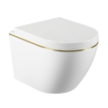 Biała misa WC ze złotą krawędzią z deską wolnoopadającą standard Vito Veldman