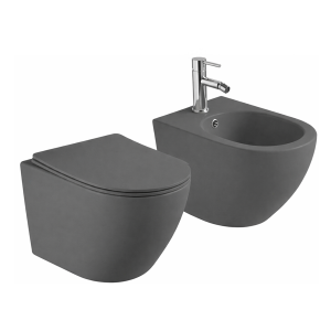 VELDMAN Misa WC bidet VITO innowacyjny system spłukiwania RIMLESS TORNADO szary mat