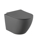 Szara misa WC z deską wolnoopadającą slim Vito Rimless Tornado Veldman