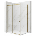 Kabina prysznicowa NESSA Veldman wykonana z przezroczystego szkła hartowanego, z pojedynczymi składanymi drzwiami i zawiasami w kolorze złotym szczotkowanym na jasnym tle.png