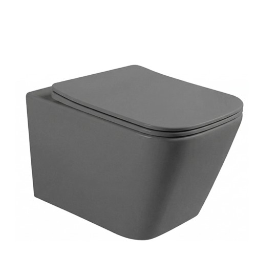 VELDMAN Misa WC Rimless IMPERIA deska wolnoopadająca slim szary mat