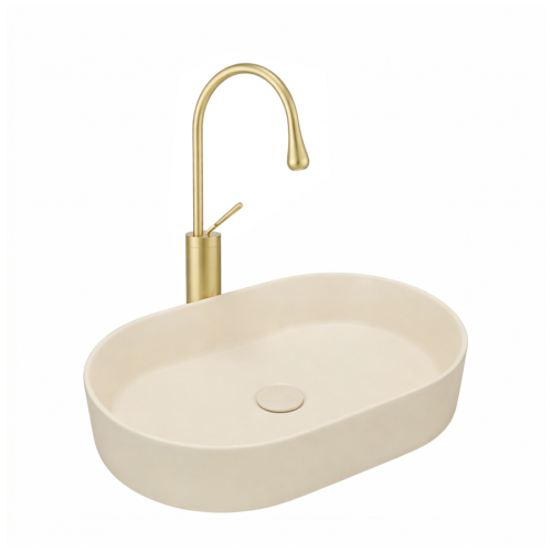 VELDMAN Umywalka ceramiczna VERONA 46 BEŻOWY MAT kaszmir