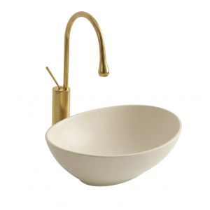 VELDMAN Umywalka ceramiczna 40 cm VERA BEŻOWY MAT kaszmir