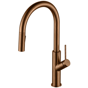 VELDMAN Bateria kuchenna SIMONA MIEDŹ SZCZOTKOWANA z wyciąganą wylewką